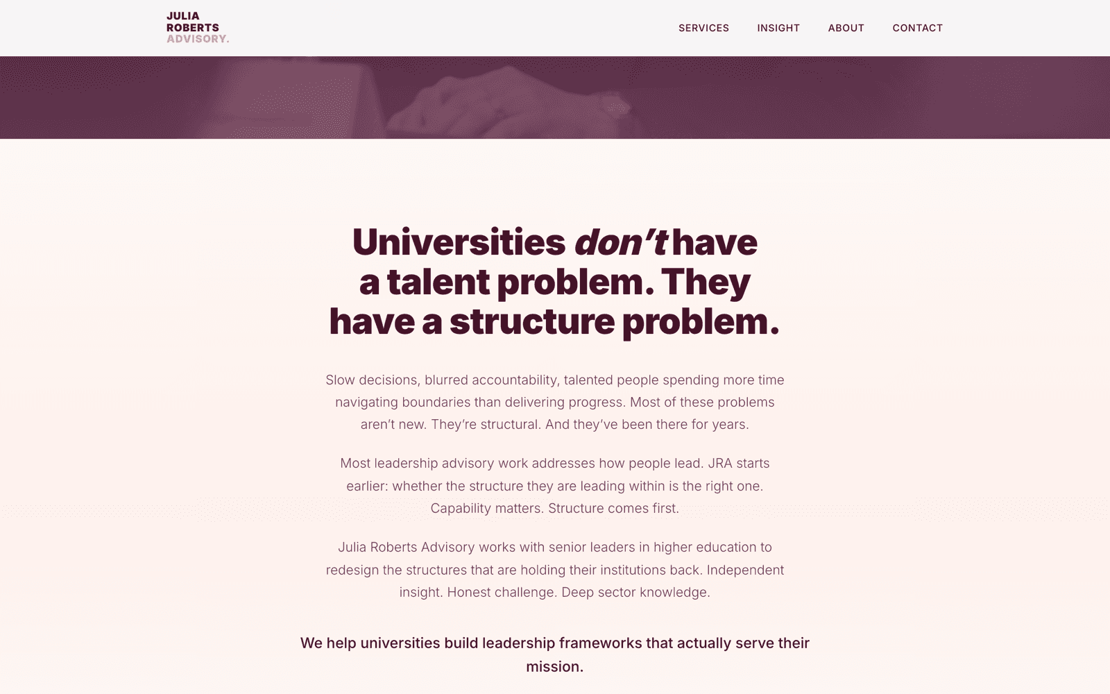 naming the structural problem in her own words